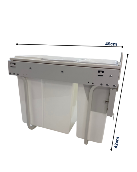Cesto Residuos Extraible Doble Reciclaje De 30l Bajo Mesada - Imagen 4