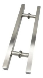 Barral Manijon Manija 45cm Cuadrado Acero Inox Puerta Vidrio Color Satinado