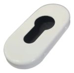 Bocallave Oval Tipo Euro Blanco Acero Manija