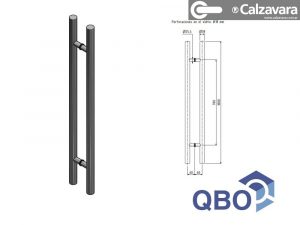 Manijon Acero Inoxidable Doble 38x1000 Manija Puerta Madera