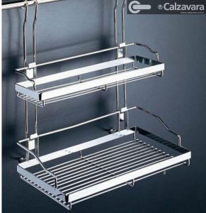 Organizador Multiuso Colgante Doble Acero Inoxidable Cocina