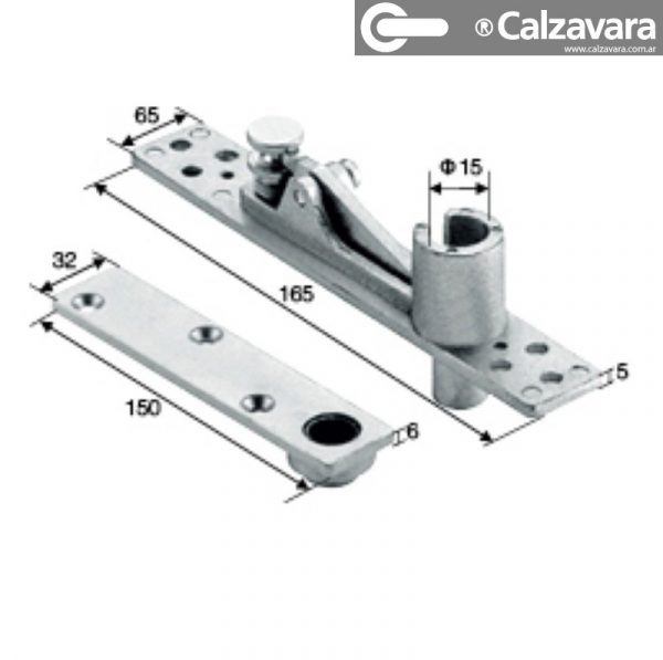 90516.jpg Kit Herrajes Cierrapuerta Piso Compatible Superfren  Hafele - Imagen 1