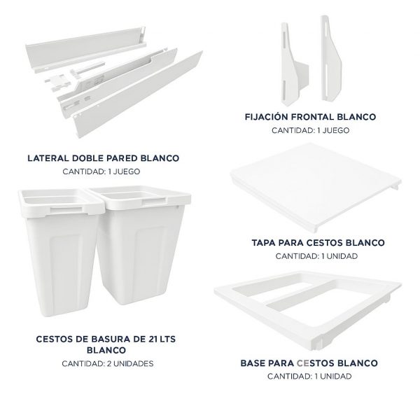 Porta Residuo High Guia con Cierre suave Slim - Imagen 2