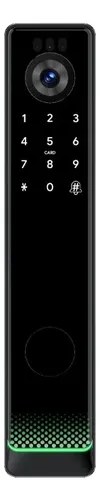 Cerradura Inteligente Qbo Con Wifi Camara Huella Tarjeta Color Negra