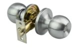 Cerradura Pomo Acero Inoxidable Puerta Madera Placa Color Satinado