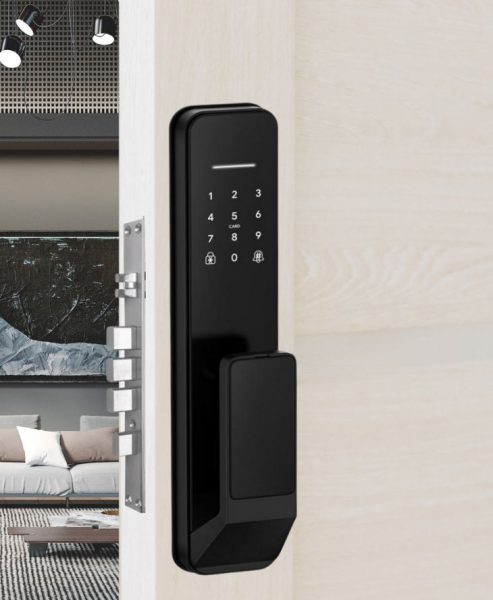 Cerradura Elecctronica Digital T7B-TN Color Negro manijon - Imagen 2