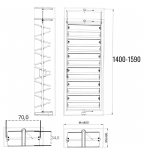 Zapatero Extraible Para Placard 8 Bandejas 139-159 Cm QBO - Imagen 2