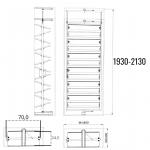 Zapatero Extraible Para Placard 12 Bandejas 193-213 Cm QBO - Imagen 2