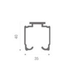 Riel U-21 Aluminio X 2 Mt 40107003