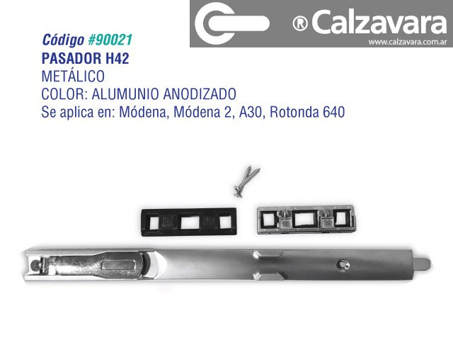 Pasador H42 De Aluminio Para Puerta Linea Modena A30 Rotonda Anodizado