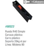Rueda Linea Modena 90 Caja Nylon Con Ruleman R40 Simple Negro - Imagen 2
