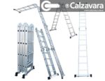 Escalera Alu Multifuncion 4.7 Mt Incluye Peldaño P/trabajo Plateado