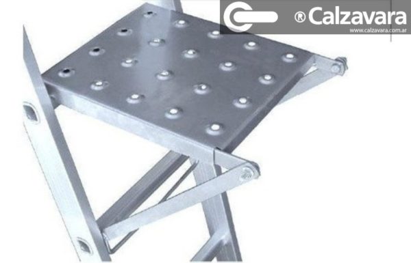 Escalera Alu Multifuncion 4.7 Mt Incluye Peldaño P/trabajo Plateado - Imagen 2
