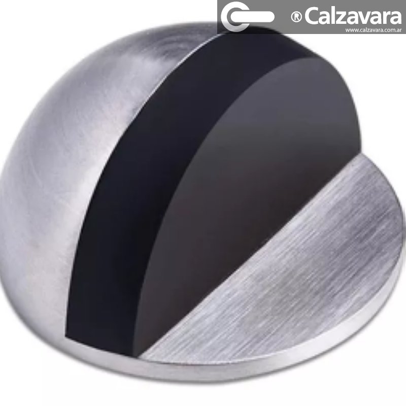 Tope Para Puerta Media Esfera De Zamak - Qbo Acabado Brilante Satinado Color Plateado Forma Semicircular