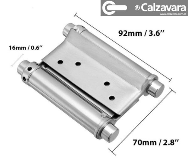 Bisagra Vaiven Doble Accion Acero Inoxidable 75mm 3 - Imagen 2