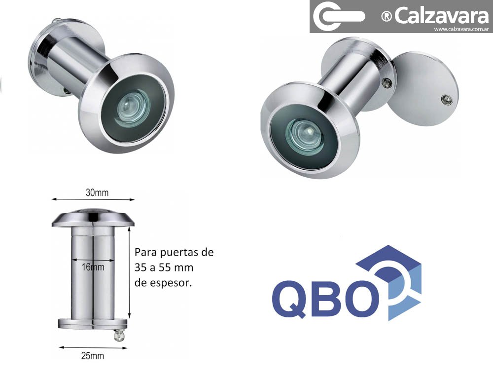 Mirilla Mirador Optico 180° Para Puerta De 35 A 55 Mm Bronce Dorado