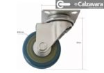 Rueda de Goma Con Base 50mm