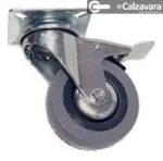 Rueda de Goma Con Base y Freno 50mm