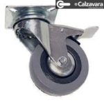 Rueda de Goma Con Base y Freno 50mm - Imagen 2
