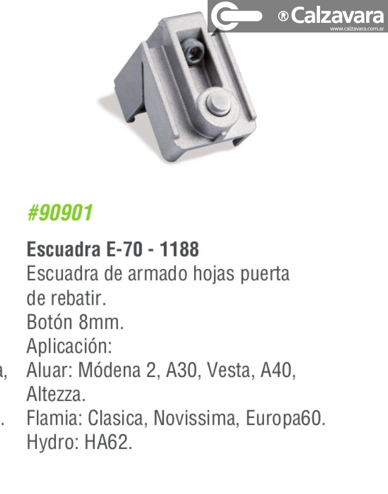 Escuadra E70 Línea Modena Aluar Aberturas Aluminio