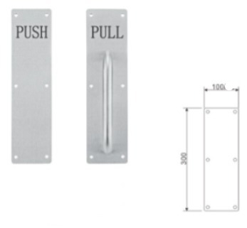Manijon Tire Empuje Puerta Pull Push Acero Inoxidable Qbo Plateado