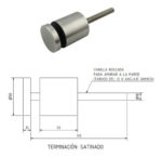 Inserto – Boton – Separador 50x50mm P/ Paño Fijo De Vidrio Satinado