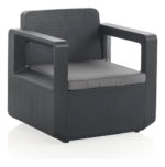 Juego De Muebles Para Jardin 2 Sillas Mesa Simil Ratan Shaf Estructura Grafito - Imagen 3
