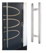 Manijon Acero Inoxidable Doble 38×1000 Manija Puerta Madera Satinado