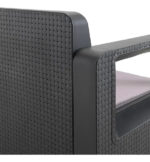 Juego De Muebles Para Jardin 2 Sillas Mesa Simil Ratan Shaf Estructura Grafito - Imagen 5
