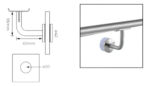 Soporte Pasamano Para Vidrio En Acero Inoxidable Movil