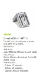 Escuadra E69 X50u Aberturas Módena Aluminio A30 A40 Vesta