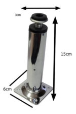 Pata Bajo Mesada Redonda Cromada 150 Mm Regulable Hogar Color Plateado