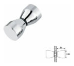 Tirador Aluminio Cromado Mampara Baño Vidrio Manija