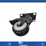 Rueda Giratoria Poliuretano De 75mm Reforzada Con Freno Negro