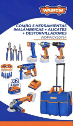Kit De Herramientas Inalambricas 5 en 1 + Manuales + Bolso con Ruedas