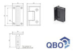 Bisagra P/ Mampara Pared-vidrio 90° Zamak Negra Biselada