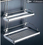 Organizador Multiuso Colgante Doble Acero Inoxidable Cocina
