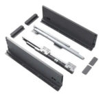 Corredera 90×500 Tandem Slim Invisible Cajones Cierre Suave Gris