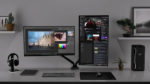 Soporte Hidraulico Doble Para Pantalla Gamer De 13 A 32 Color Negro