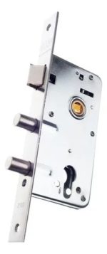 Cerradura Exterior Doble Perno Reforzada Con Cilindro Color Inoxidable