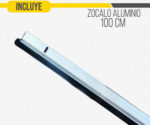 Raketa Zocalo 1 Mt Fijo Puerta Aluminio Pulido Burlete Color Aluminio Y Negro Recto