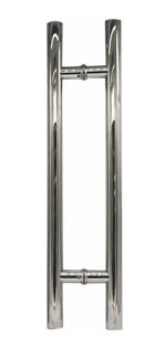 Barral Manijon 60 Cm Acero Inoxidable Pulido Puerta Vidrio Color Espejo