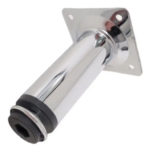 Pata Bajo Mesada Redonda Cromada 100 Mm Regulable Hogar Plateado