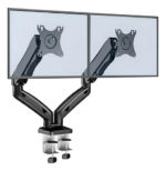 Soporte Hidraulico Doble Para Pantalla Gamer De 13 A 32 Color Negro
