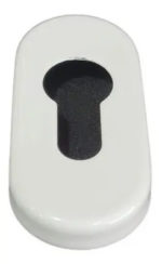Bocallave Oval Tipo Euro Blanco Acero Manija