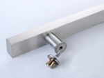 Barral Manijon Manija 45cm Cuadrado Acero Inox Puerta Vidrio Color Satinado