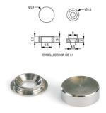 Embellecedor Tapa Terminacion De Tornillo Bronce 14mm (x10u)