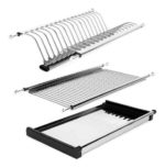 Escurreplatos Oculto Para Alacena 800mm Acero Inoxidable Gris