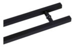Barral Manijon Manija 45cm Cuadrado Negro Acero Inox Vidrio Negro