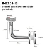 Soporte Pasamano Para Vidrio En Acero Inoxidable Movil